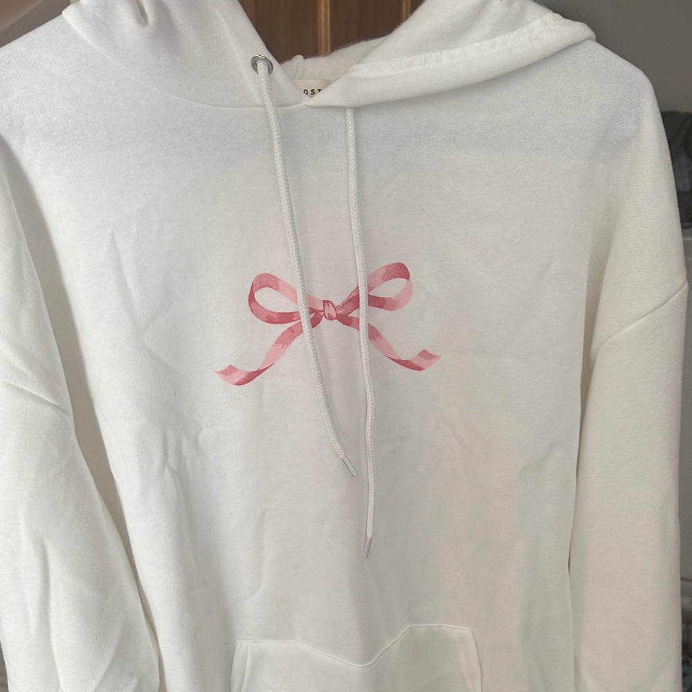 Aeropostale White Hoodie with Pink Bow